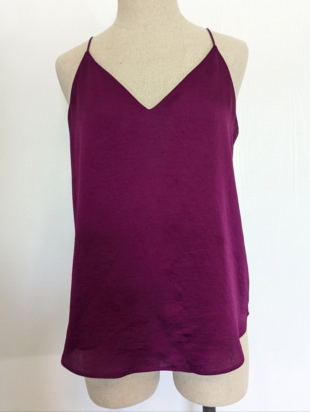 Jewel-toned Purple Adjustable Cami Tank Top Flowy Blouse Shirt by Express